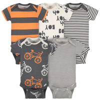 Gerber Bicycle 5 Pack Short Sleeve Onsie 6-9