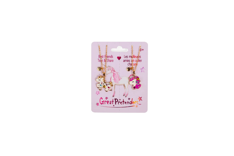 Great Pretenders Bejewelled Unicorns Tear & Share Necklace
