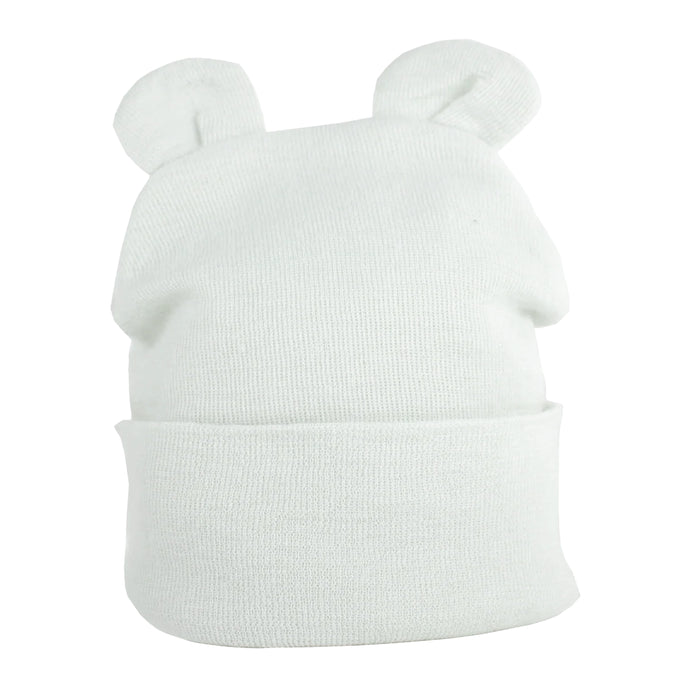 Kid Central White Newborn Baby Knitted Hat With Ears