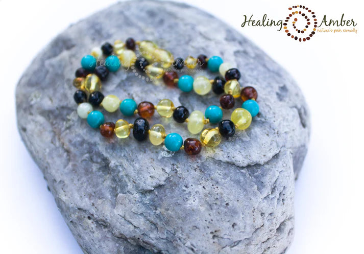 Healing Amber🍁 Multi Amber & Turquoise Teething Necklace