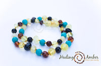 Healing Amber🍁 Multi Amber & Turquoise Teething Necklace