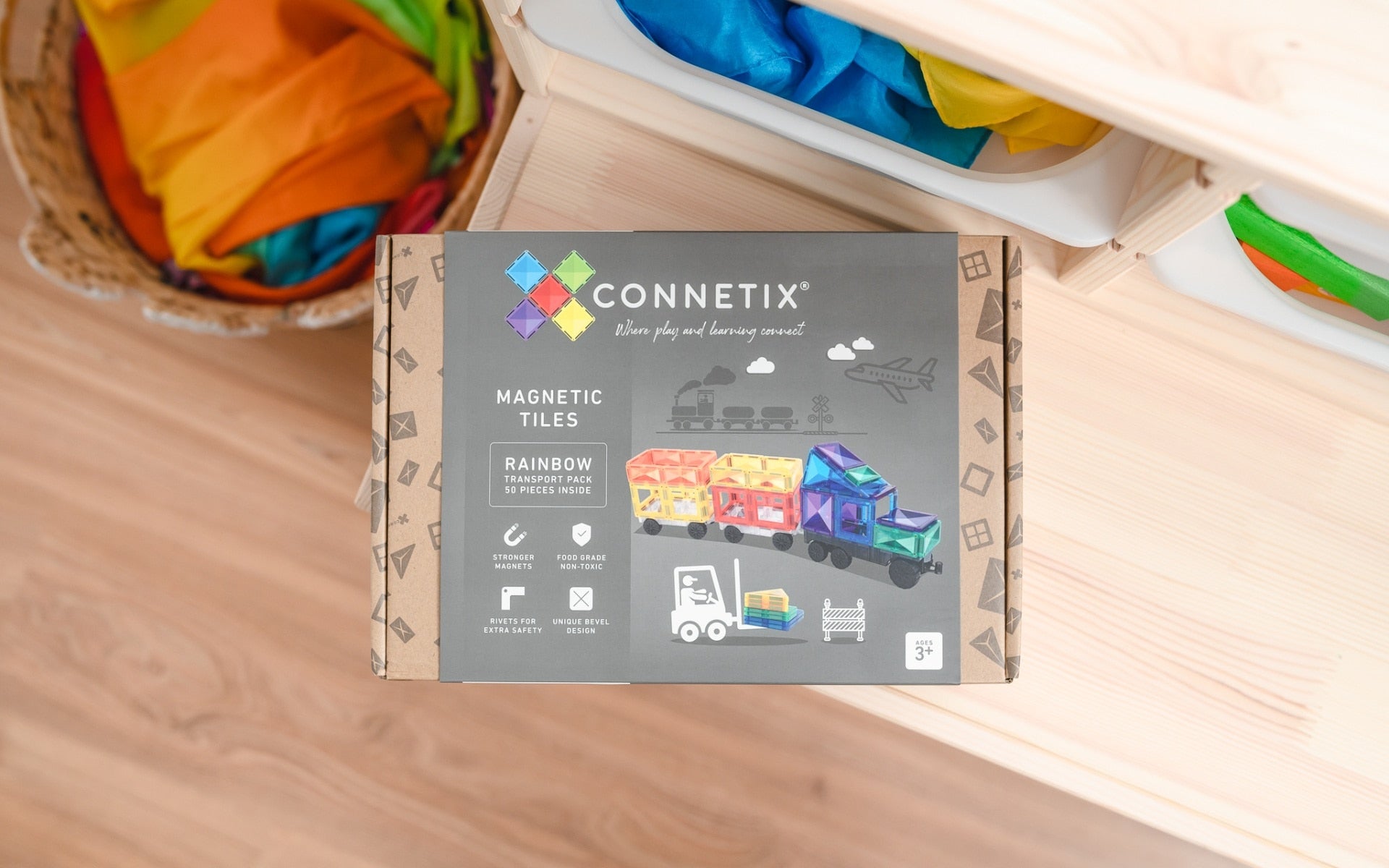 CONNETIX Rainbow Transport Pack, 50 Pieces