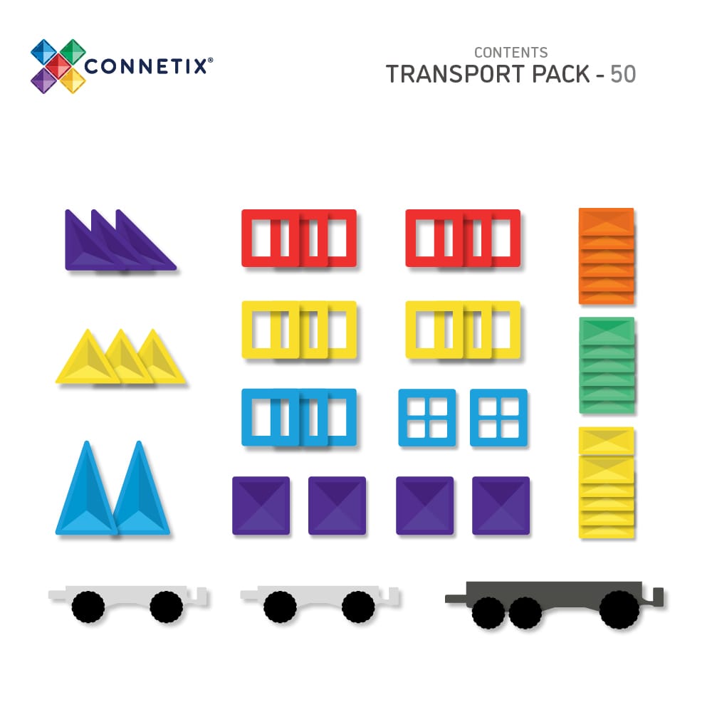 CONNETIX Rainbow Transport Pack, 50 Pieces