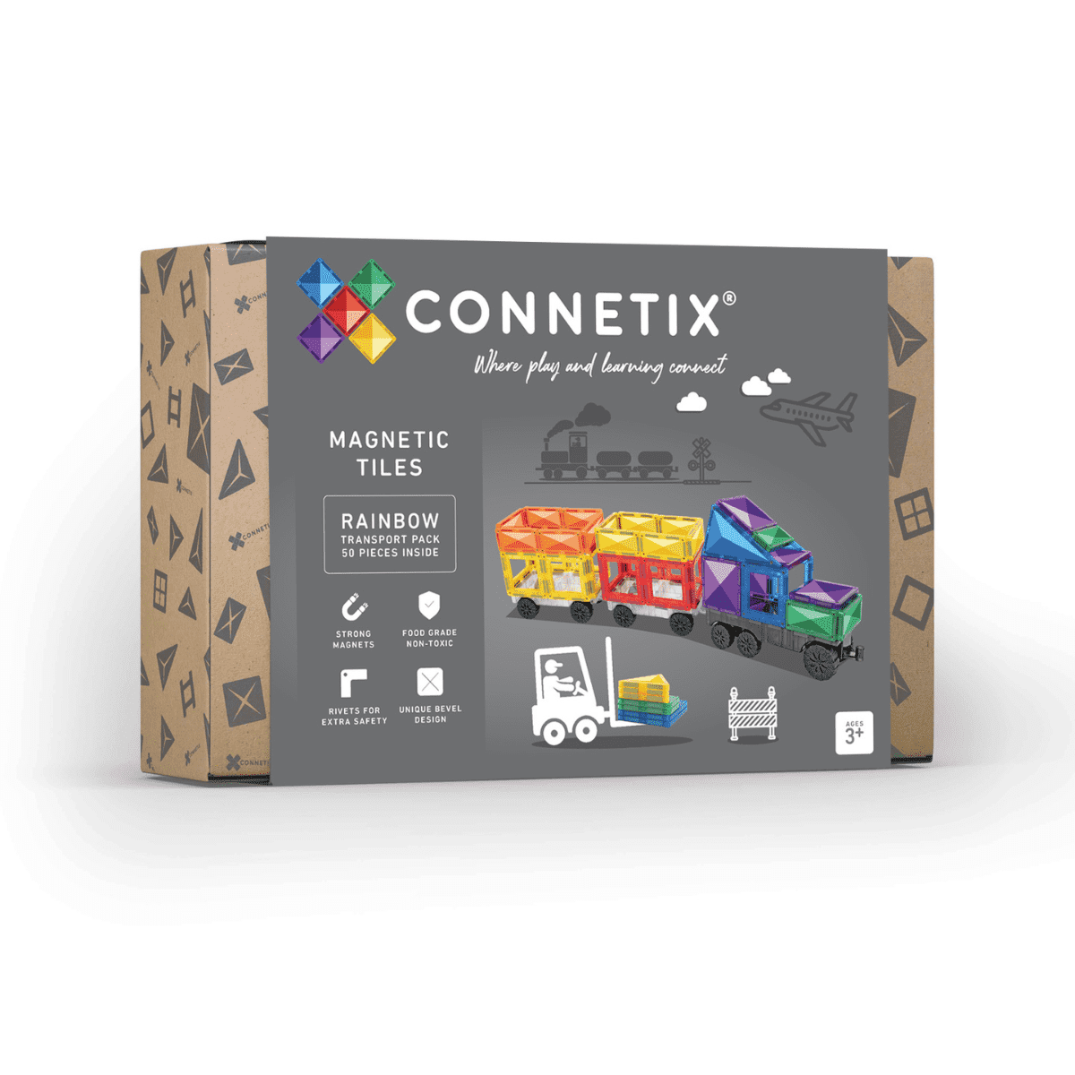 CONNETIX Rainbow Transport Pack, 50 Pieces