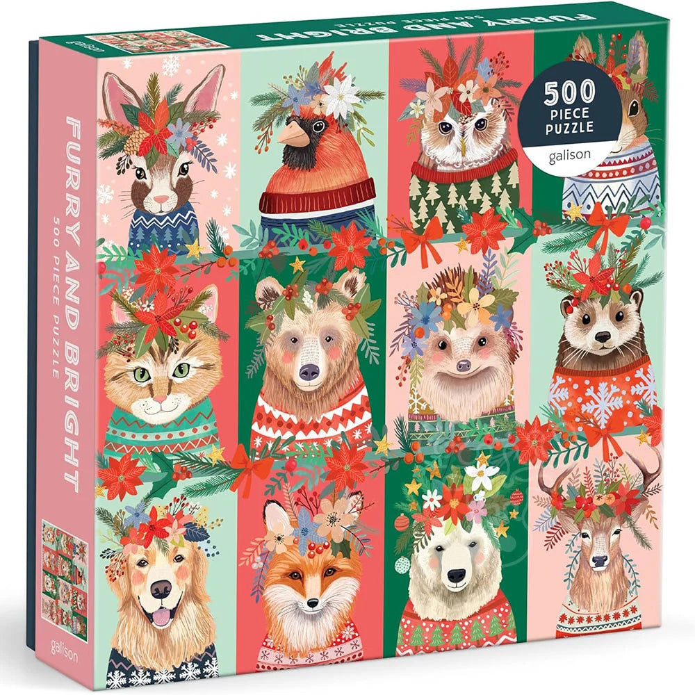 Galison Furry And Bright  500pc Puzzle