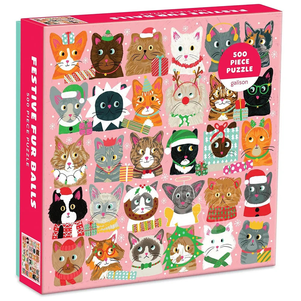 Galison Festive Furballs 500pc Puzzle