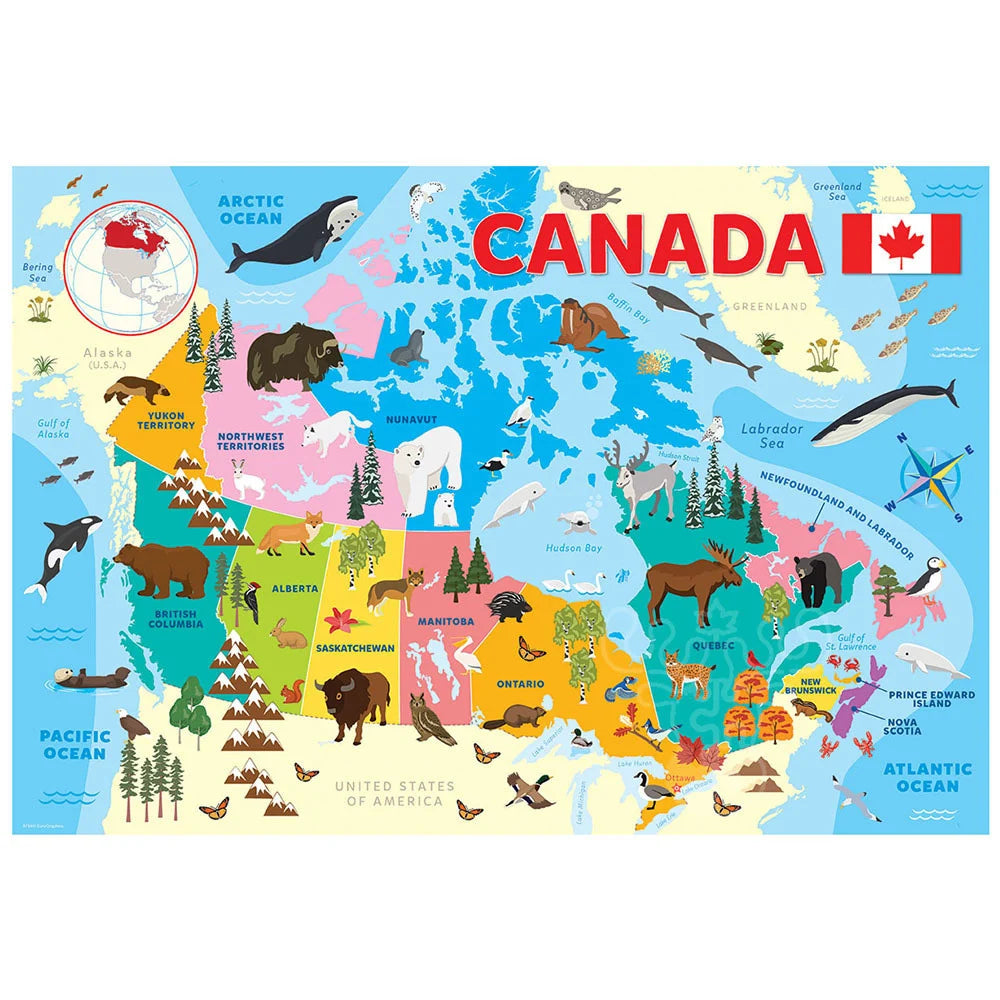 Eurographics Illustrated Map Of Canada 100 Piece