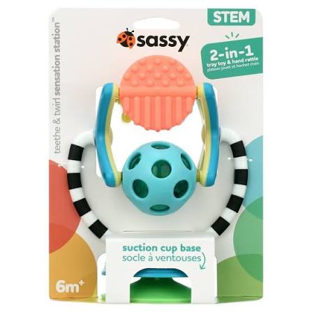 Sassy Baby Teethe & Twirl Sensation Station STEM Tray Toy 6mths+