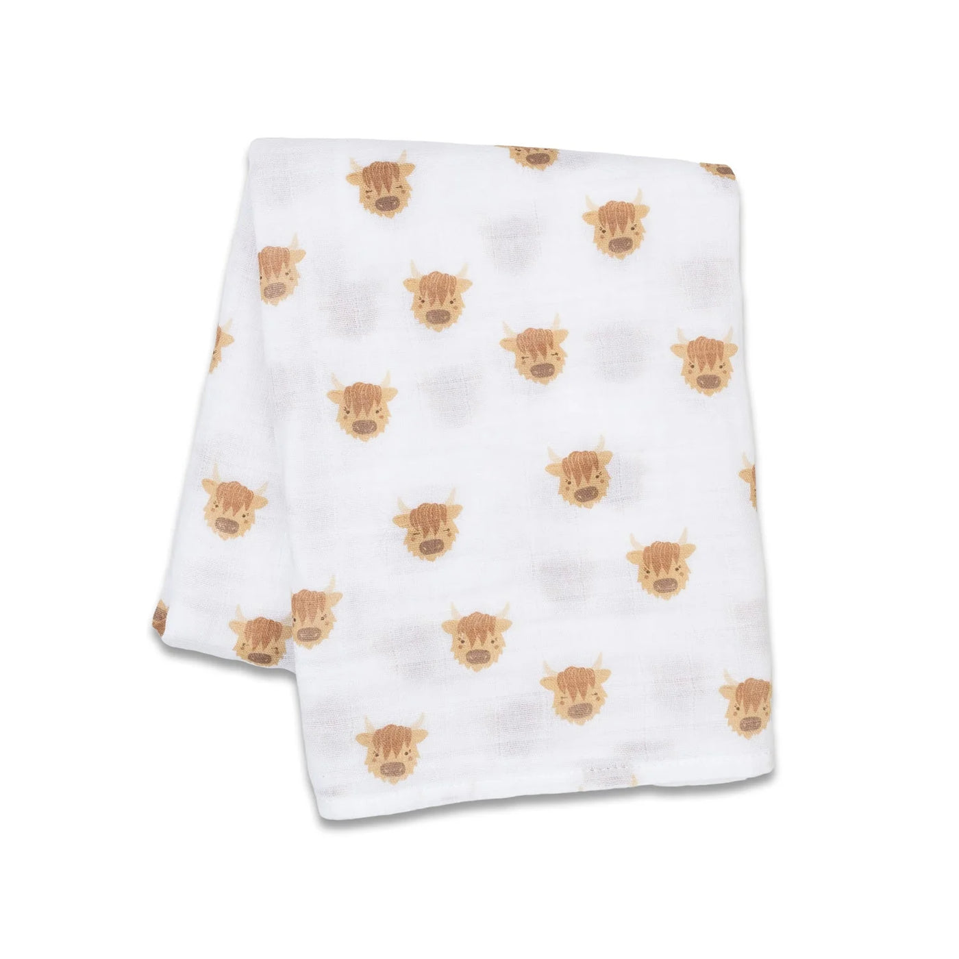 Lulujo Highland Cows Swaddle Muslin Cotton Blanket