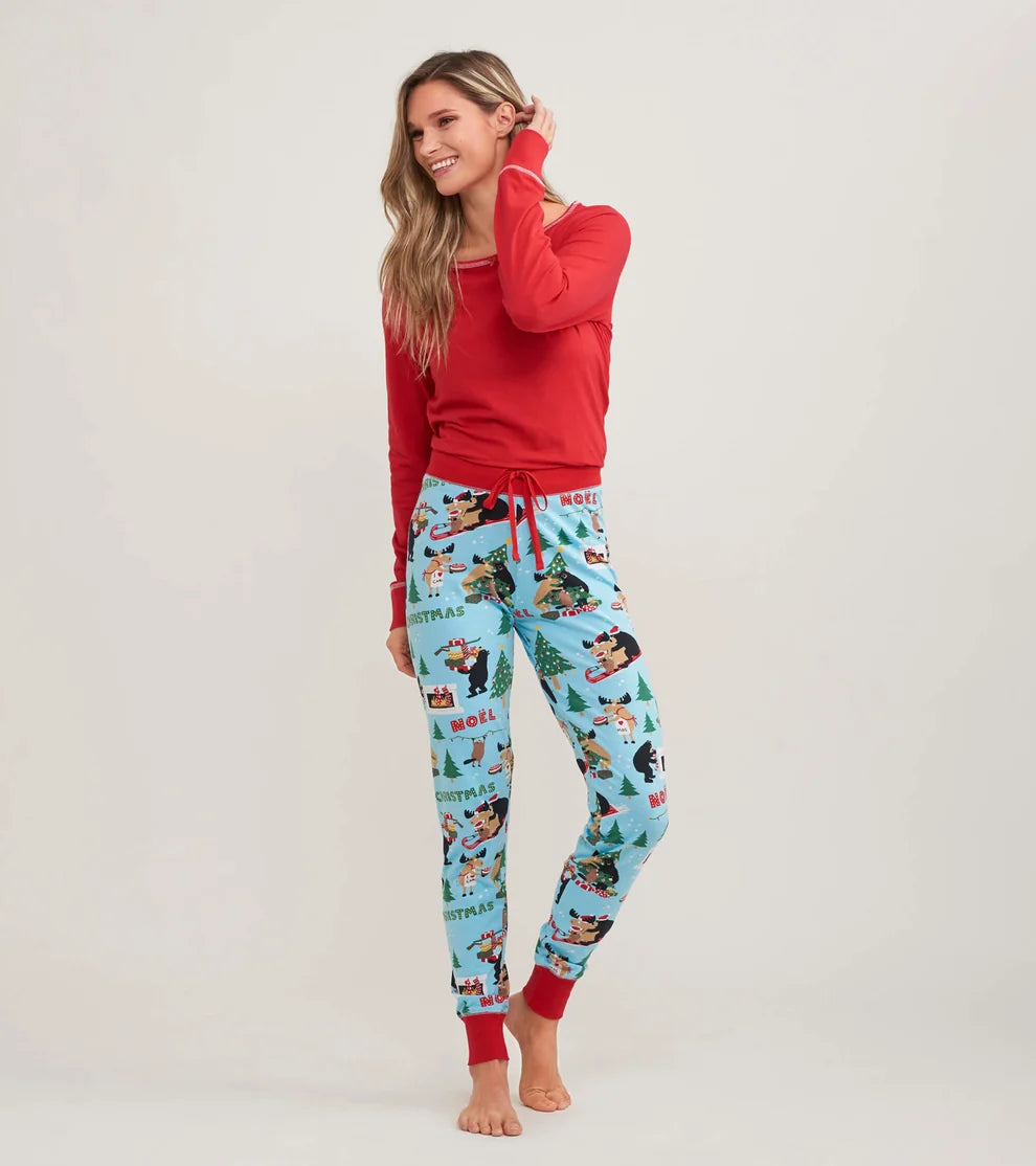 Holiday Red Women's Stretch Jersey Top 🍁 Little Blue House
