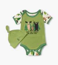 May The Forest Be With You Baby Bodysuit & Hat 🍁 Little Blue House