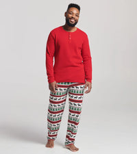 Holiday Red Men's Waffle Henley 🍁 Little Blue House