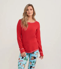 Holiday Red Women's Stretch Jersey Top 🍁 Little Blue House