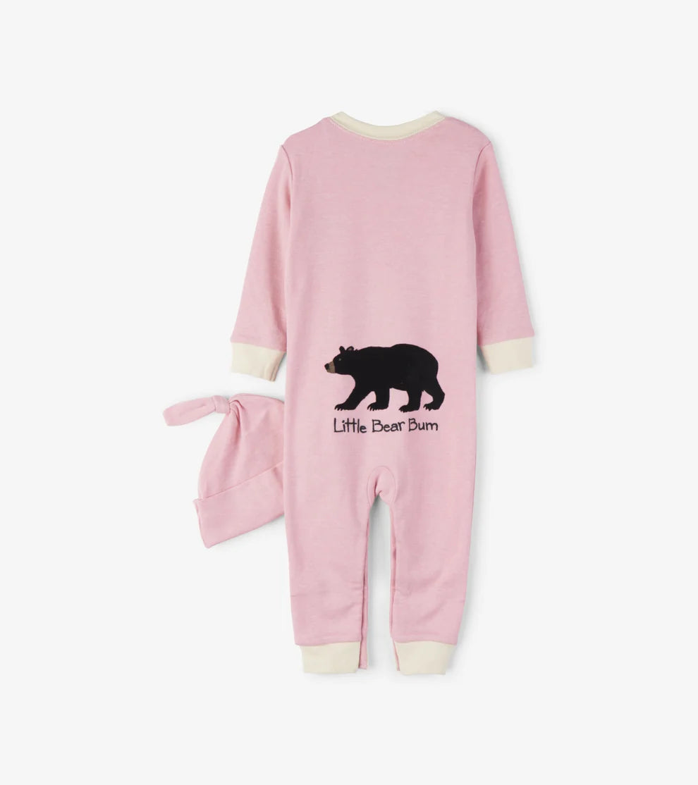 Pink Little Bear Bum Baby Coverall & Hat 🍁 Little Blue House