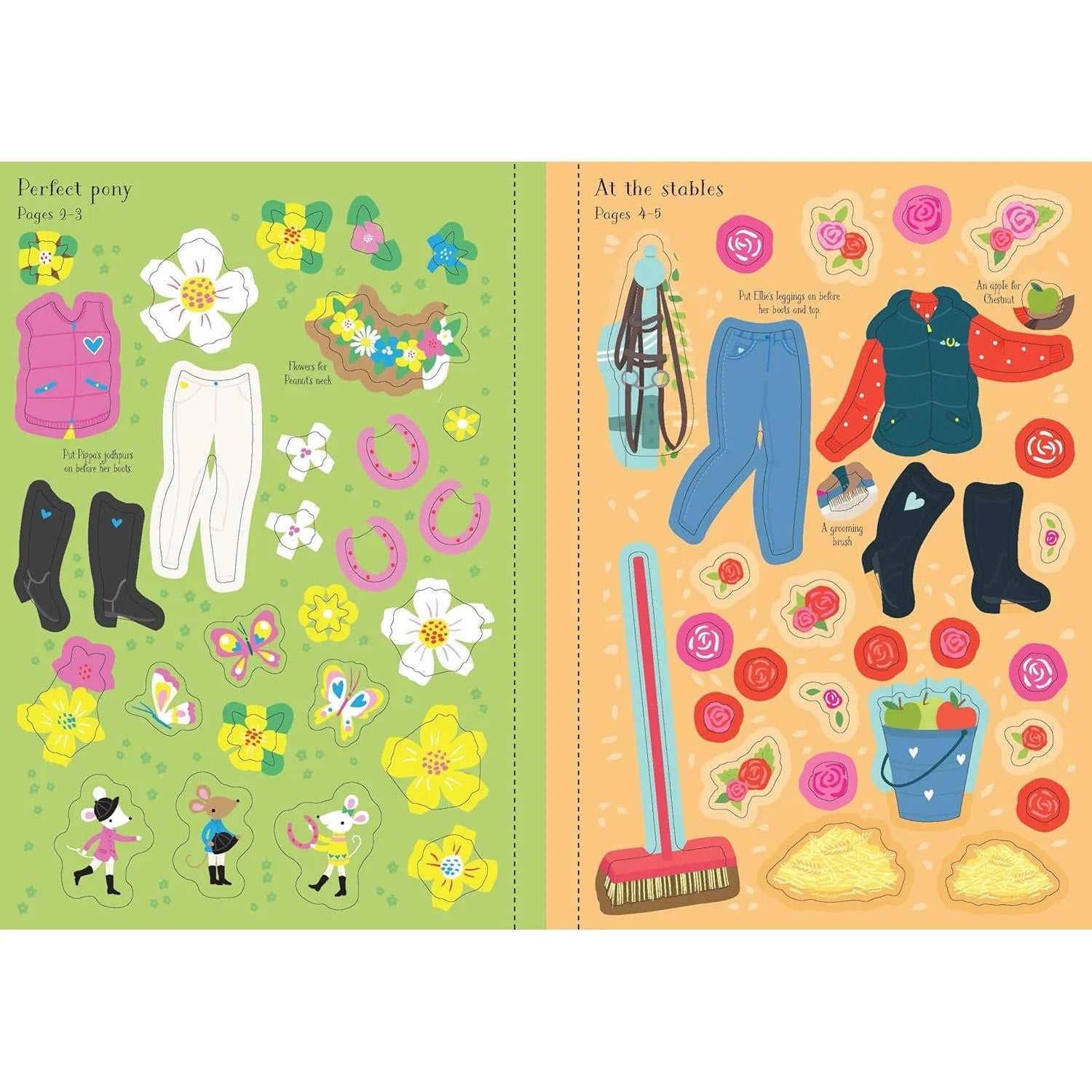Usborne Little Sticker Dolly Dressing Ponies