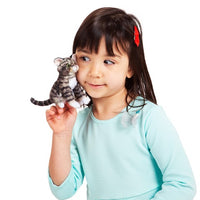 Folkmanis Mini Grey Tabby Cat Finger Puppet