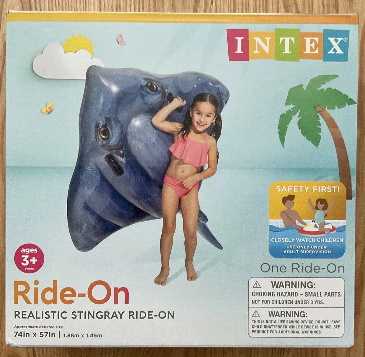 Intex 74"x57" Stingray Ride on pool float