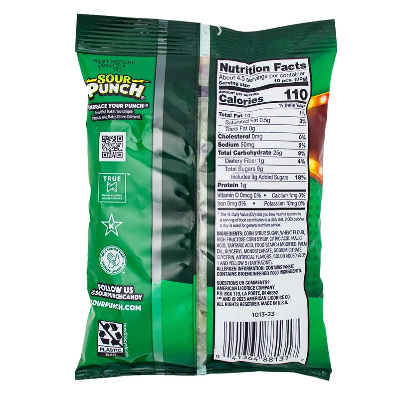 Sour Punch Bites Pickle Roulette Peg Bag