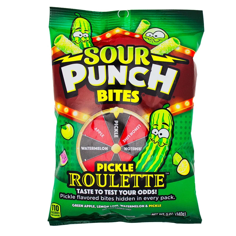 Sour Punch Bites Pickle Roulette Peg Bag
