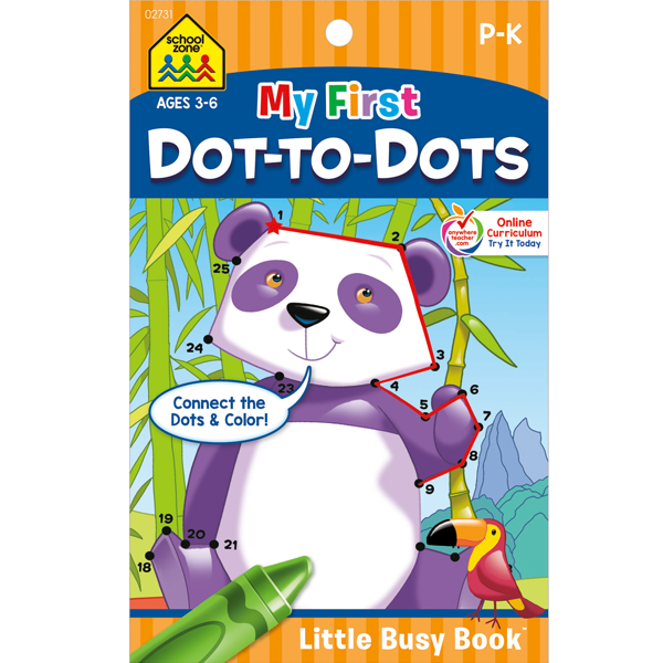 School Zone My First Dot To Dots Grades P-K Workbook