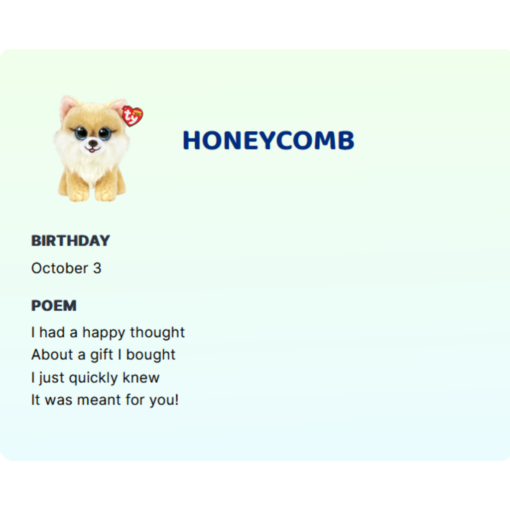 Ty Beanie Boo Honeycomb