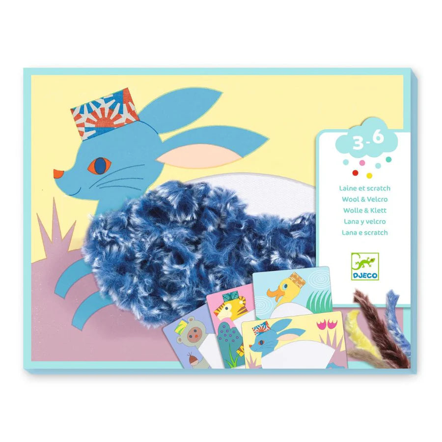 Djeco Wool & Velcro Animals With Hats 3-6yrs