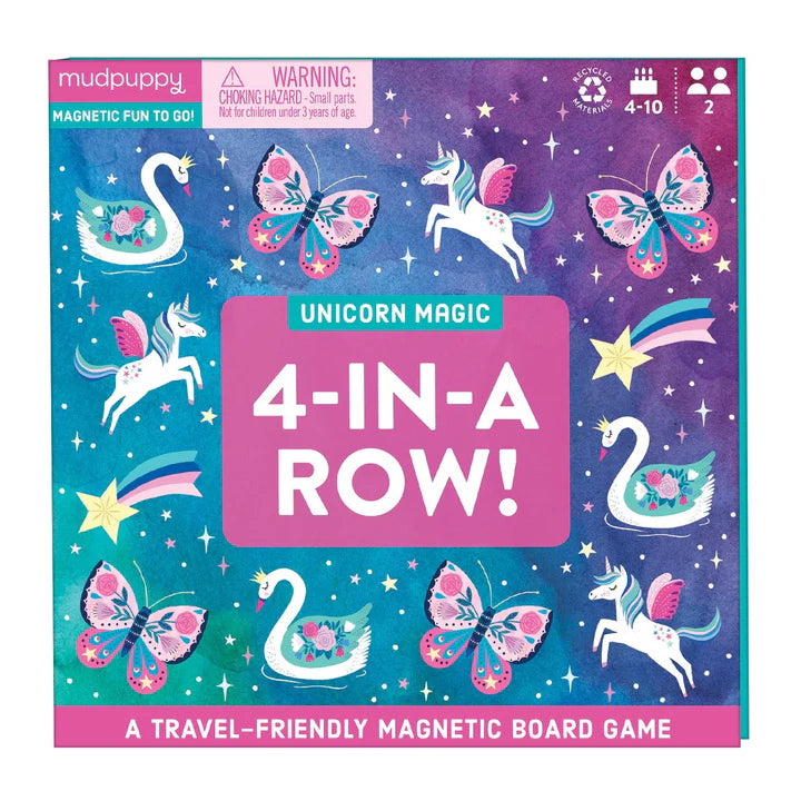 Mudpuppy Unicorn Magic 4-in-a-Row Magnetic Board Game