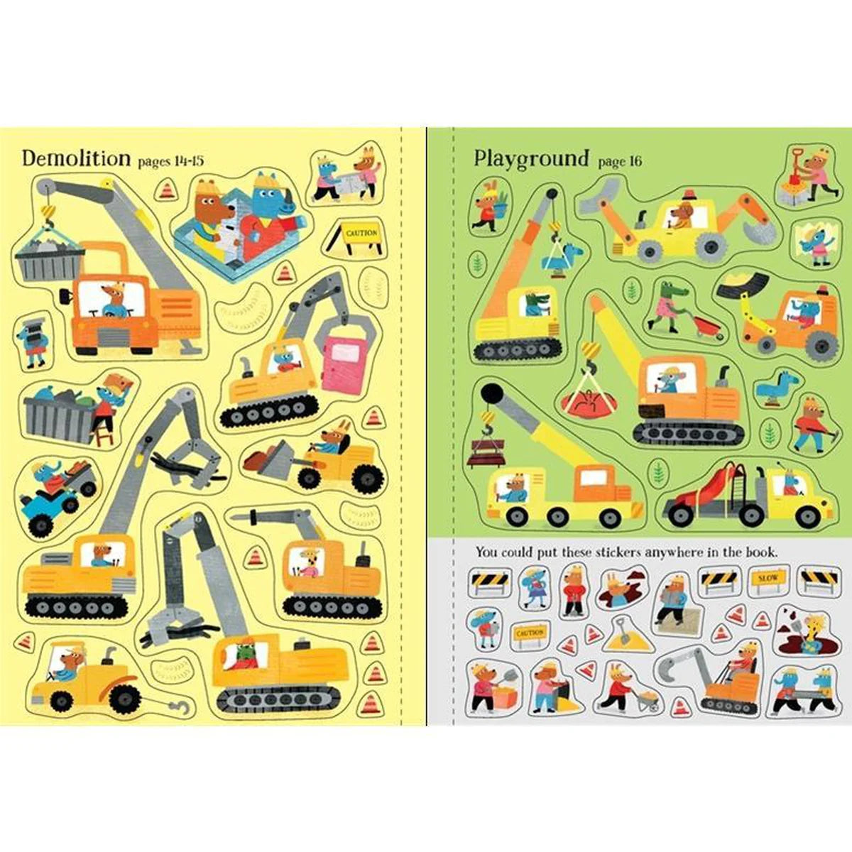 Usborne Little First Stickers Diggers and Cranes