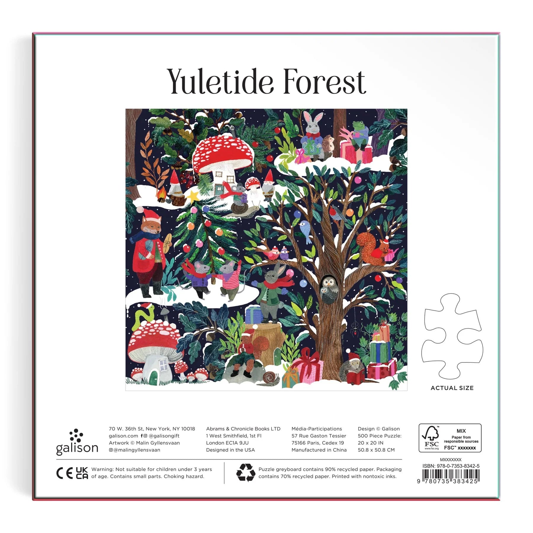 Galison Yuletide Forest 500pc Puzzle